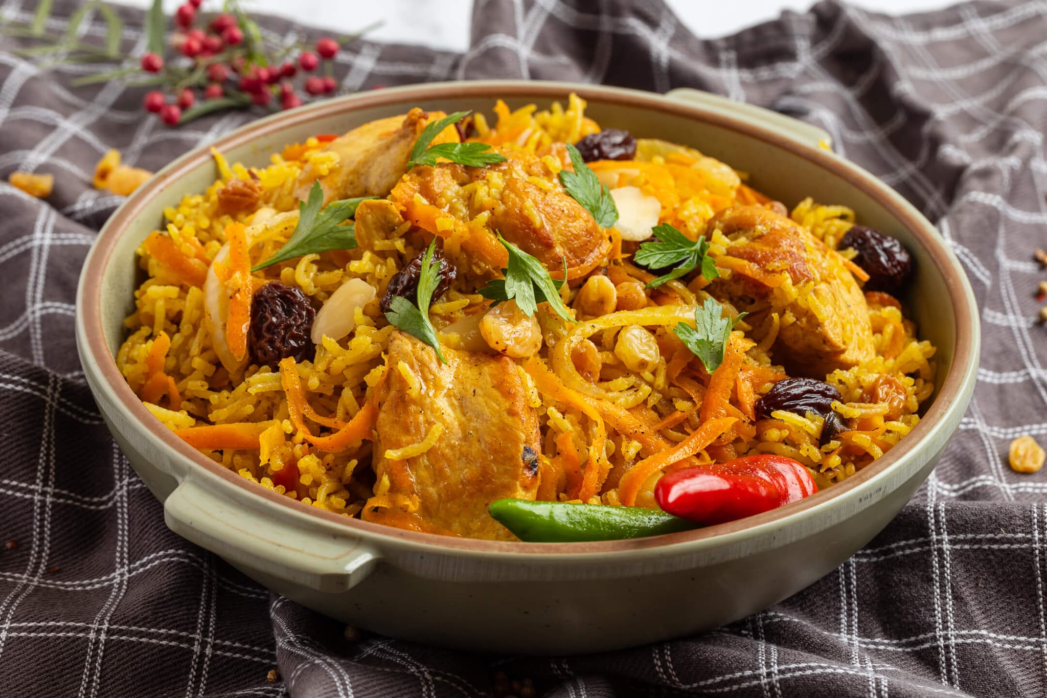 Chicken biryani with rice — homemade Lebanese food by Mahabati
