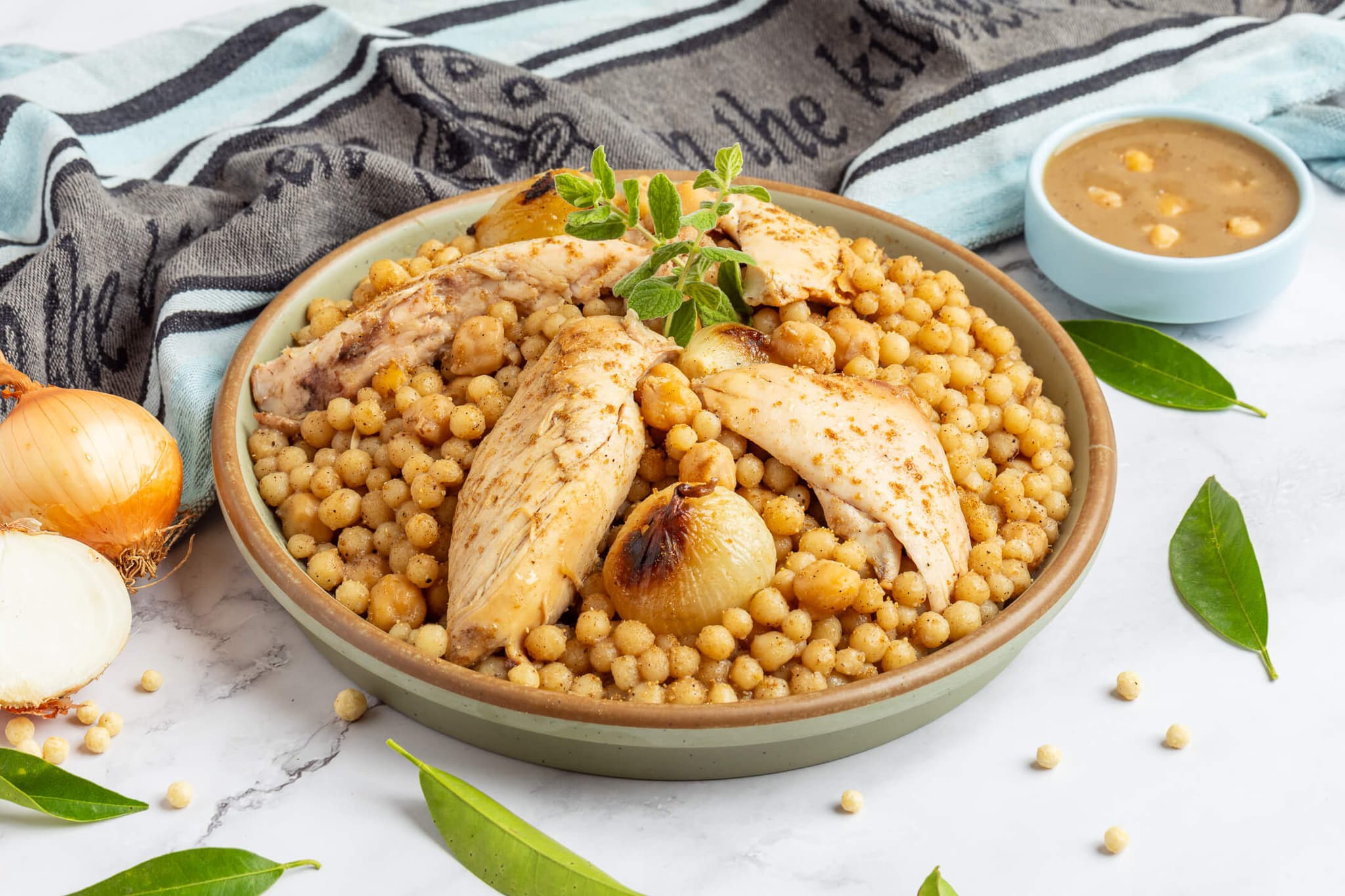 Moghrabieh with chicken — homemade Lebanese food by Mahabati