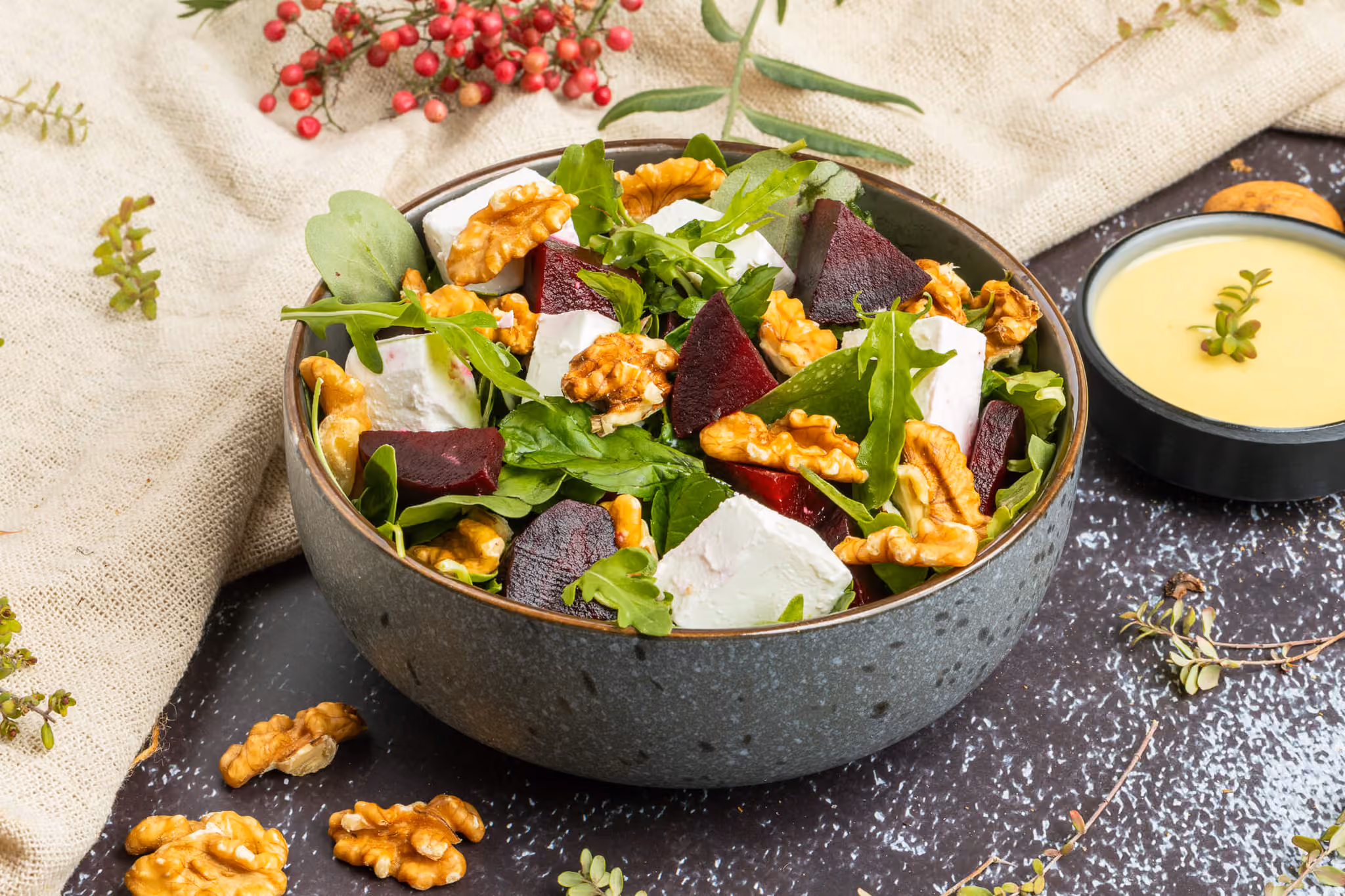 Mushroom and beetroot salad — homemade Lebanese food by Mahabati