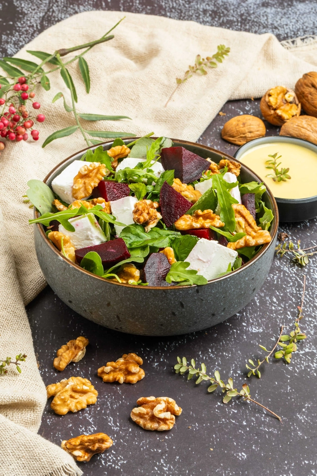 Mushroom and betroot salad - Healthy salad